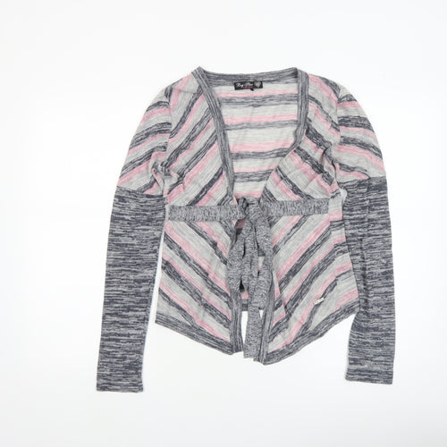 Big Star Women’s Multicoloured Striped Cardigan M Knit Belted V-Neck