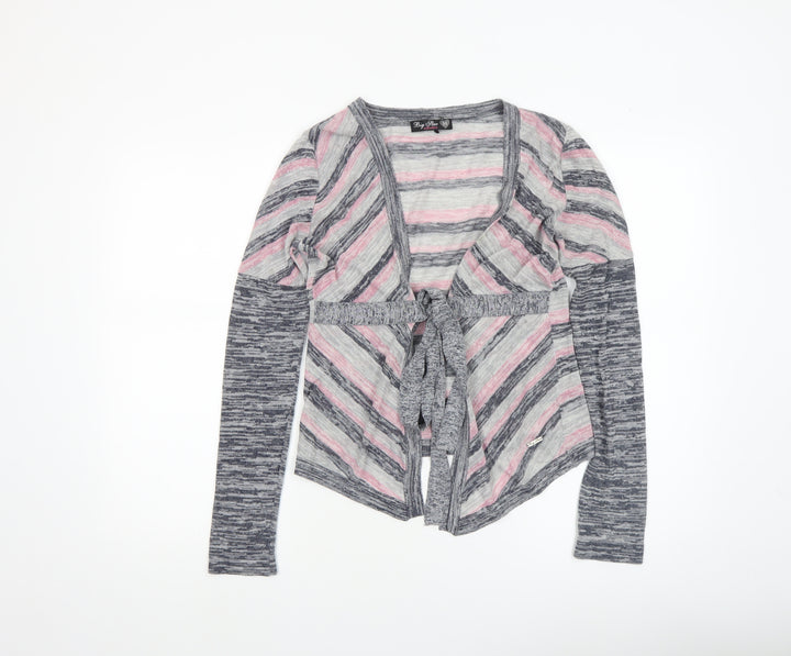 Big Star Women’s Multicoloured Striped Cardigan M Knit Belted V-Neck