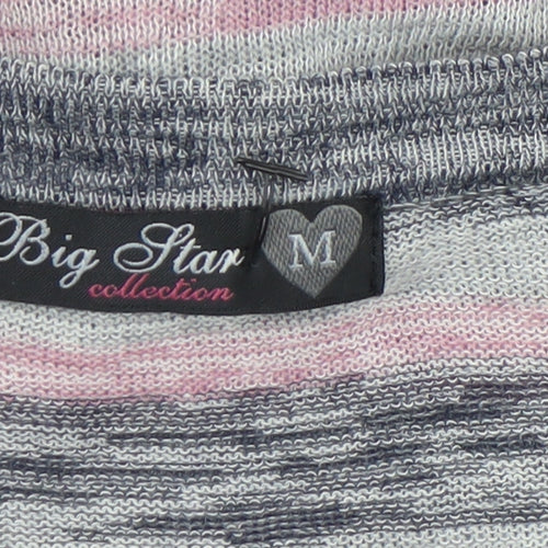 Big Star Women’s Multicoloured Striped Cardigan M Knit Belted V-Neck