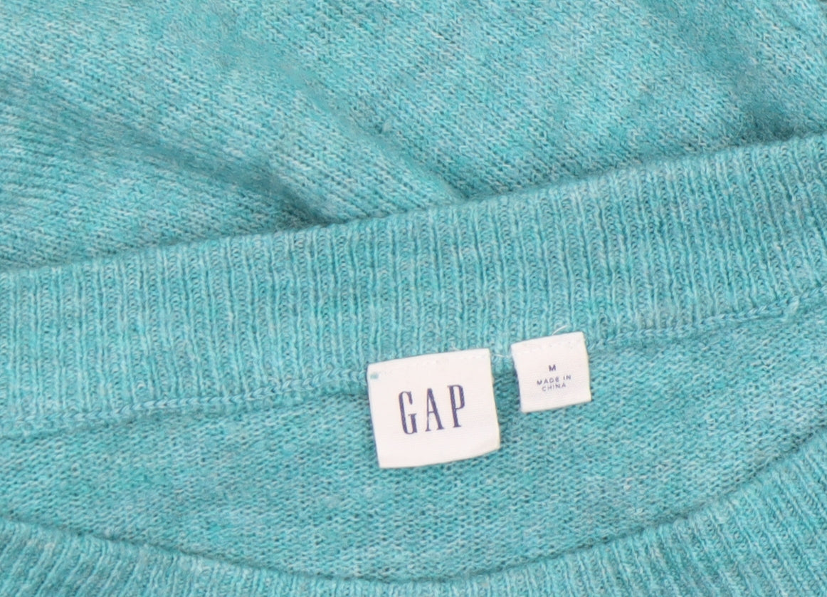 GAP Women’s Green Wool Blend Crew Neck Pullover Jumper Size M