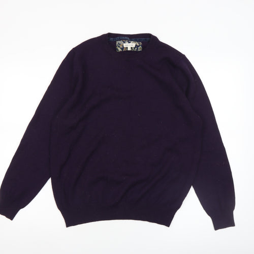 River Island Men's Purple Wool Blend Crew Neck Jumper L