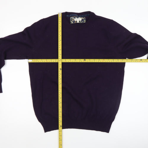 River Island Men's Purple Wool Blend Crew Neck Jumper L