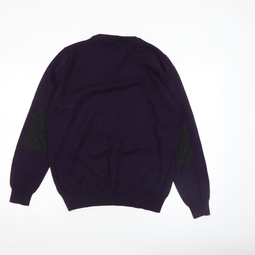 River Island Men's Purple Wool Blend Crew Neck Jumper L