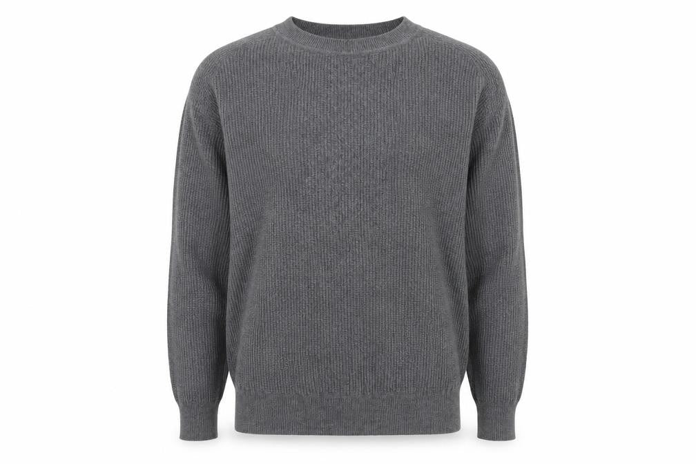 Ben Sherman Men's Grey Cotton Crew Neck Jumper M Waffle Knit