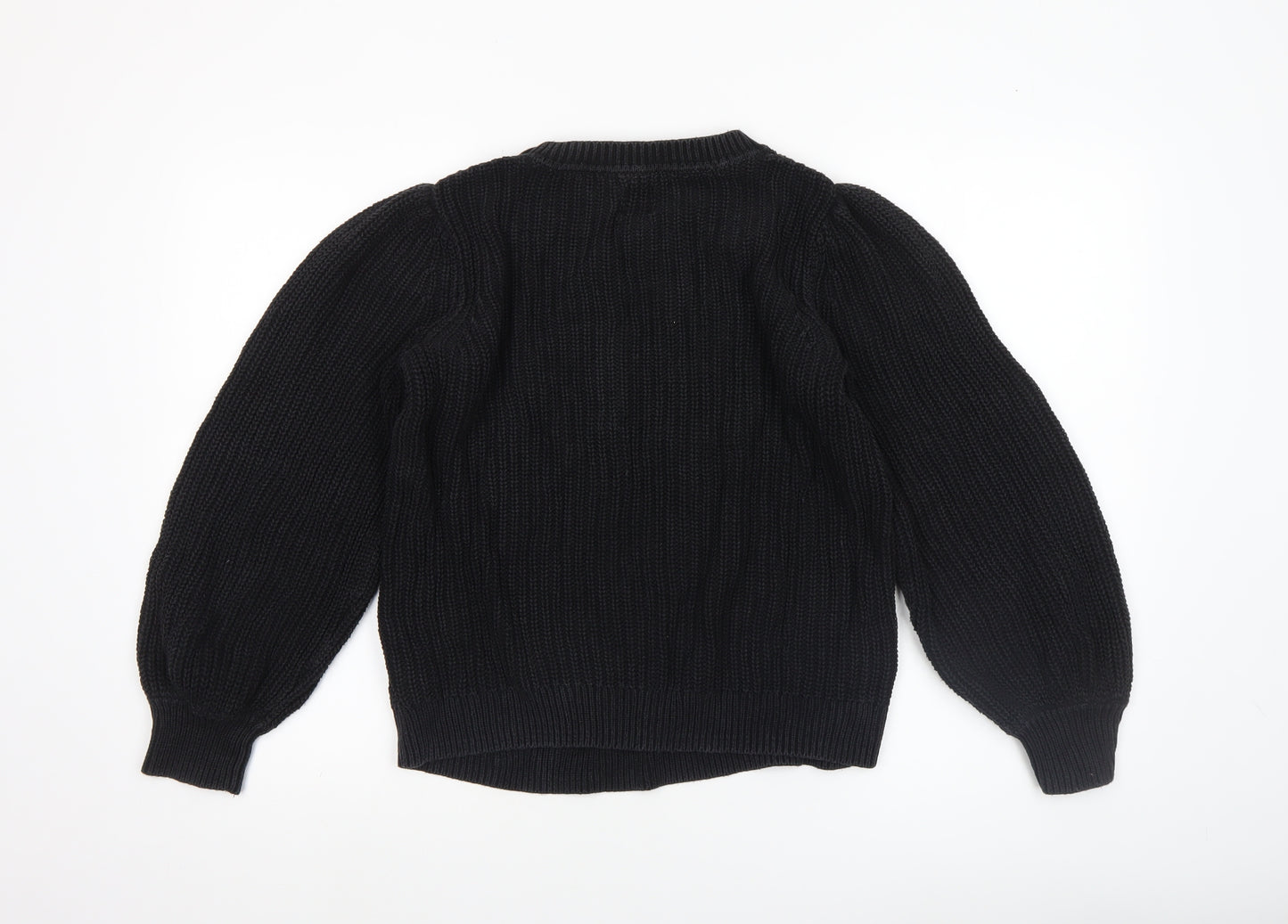 GAP Women's Black Cable-Knit Cotton Crew Neck Jumper Size S