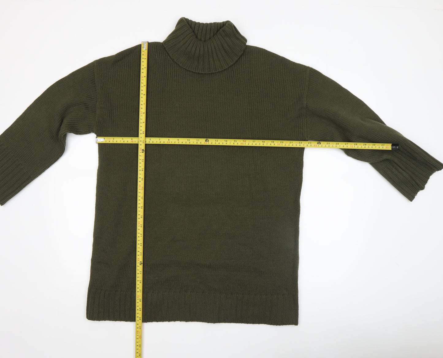 ASOS Women’s Green Roll Neck Acrylic Knit Jumper Size M