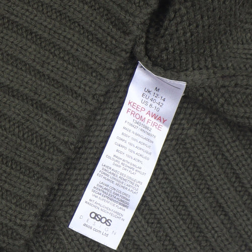 ASOS Women’s Green Roll Neck Acrylic Knit Jumper Size M