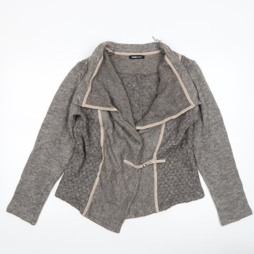 Frank Walder Women’s Grey Mohair Blend Open Cardigan Size 14