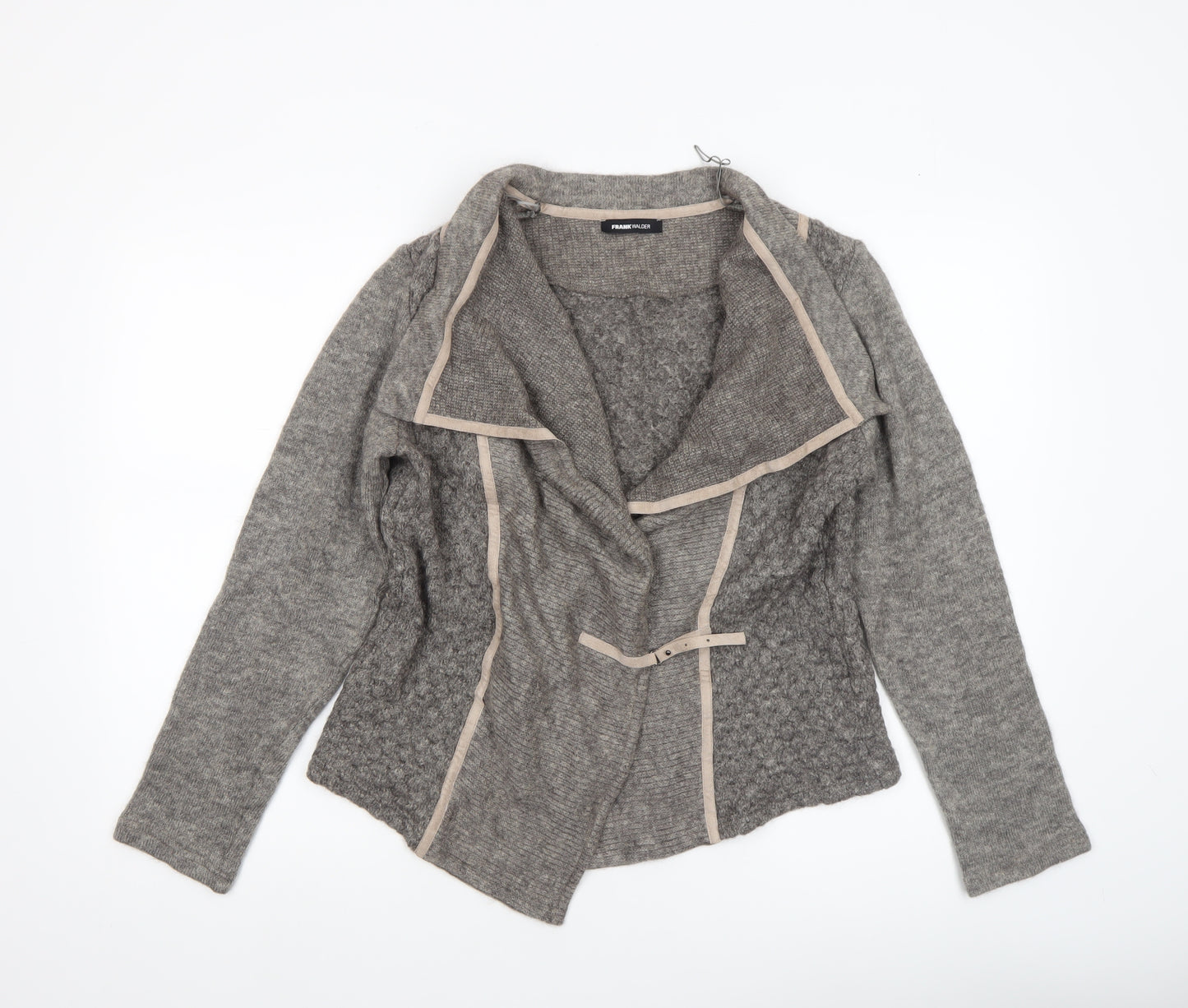 Frank Walder Women’s Grey Mohair Blend Open Cardigan Size 14