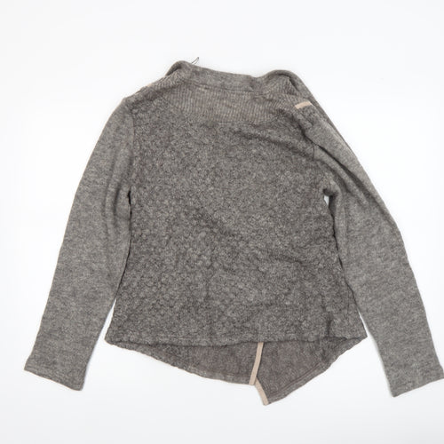 Frank Walder Women’s Grey Mohair Blend Open Cardigan Size 14