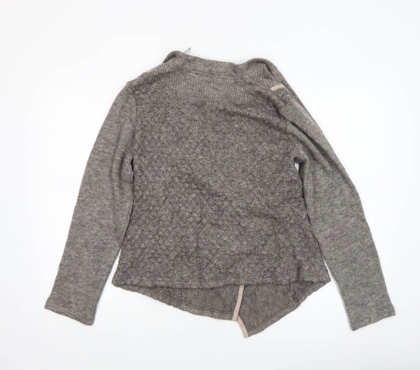 Frank Walder Women’s Grey Mohair Blend Open Cardigan Size 14
