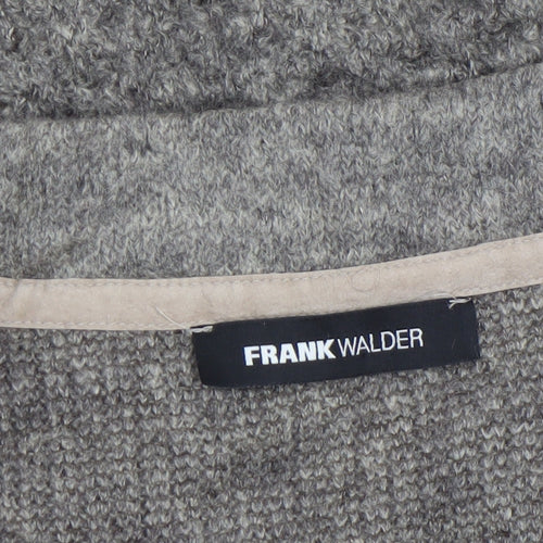 Frank Walder Women’s Grey Mohair Blend Open Cardigan Size 14