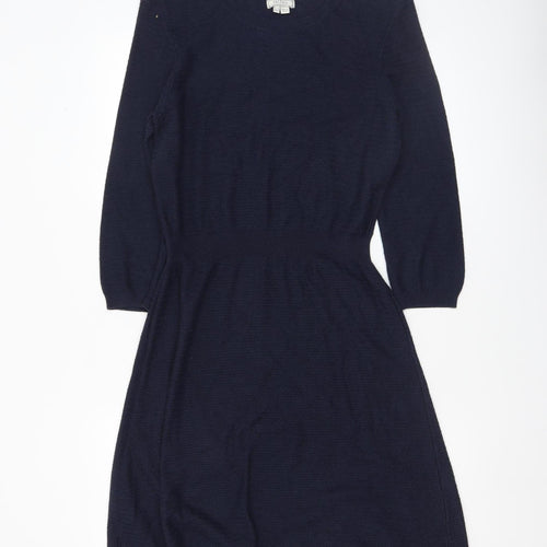 Fat Face Womens Blue Knit Fit & Flare Dress UK 10