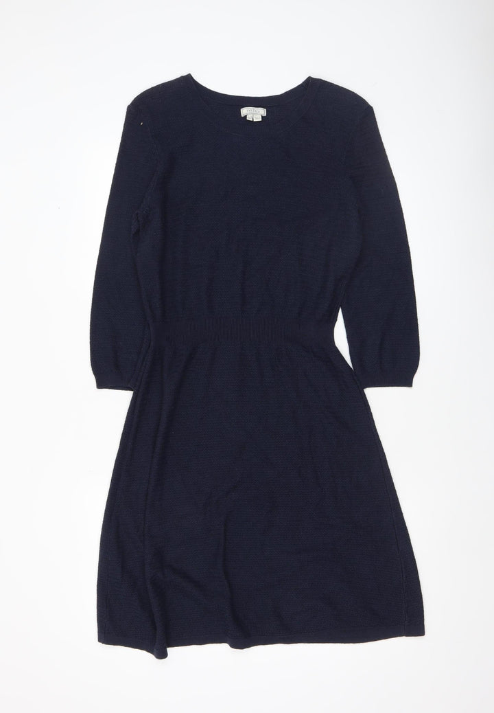 Fat Face Womens Blue Knit Fit & Flare Dress UK 10
