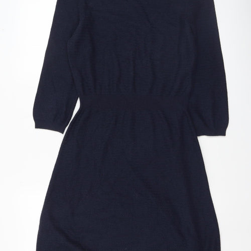 Fat Face Womens Blue Knit Fit & Flare Dress UK 10