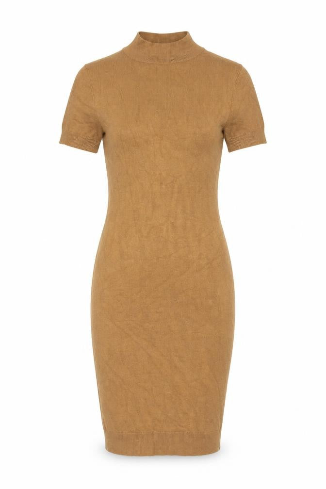 French Connection Women’s Brown Knit Bodycon High Neck Dress Size 8