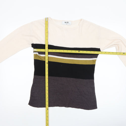 Wallis Women’s Multicoloured Striped Crew Neck Knit Jumper L