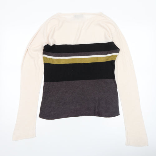 Wallis Women’s Multicoloured Striped Crew Neck Knit Jumper L