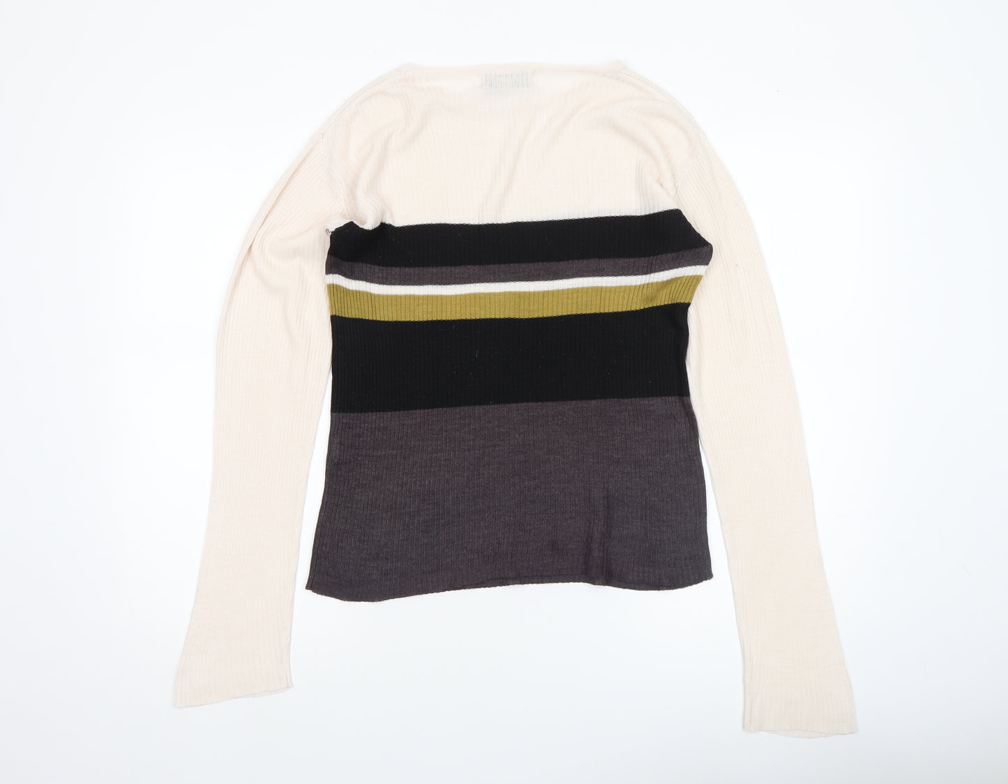 Wallis Women’s Multicoloured Striped Crew Neck Knit Jumper L