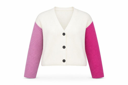 Front view of PRETTYLITTLETHING Women’s Multicoloured Small V-Neck Cardigan