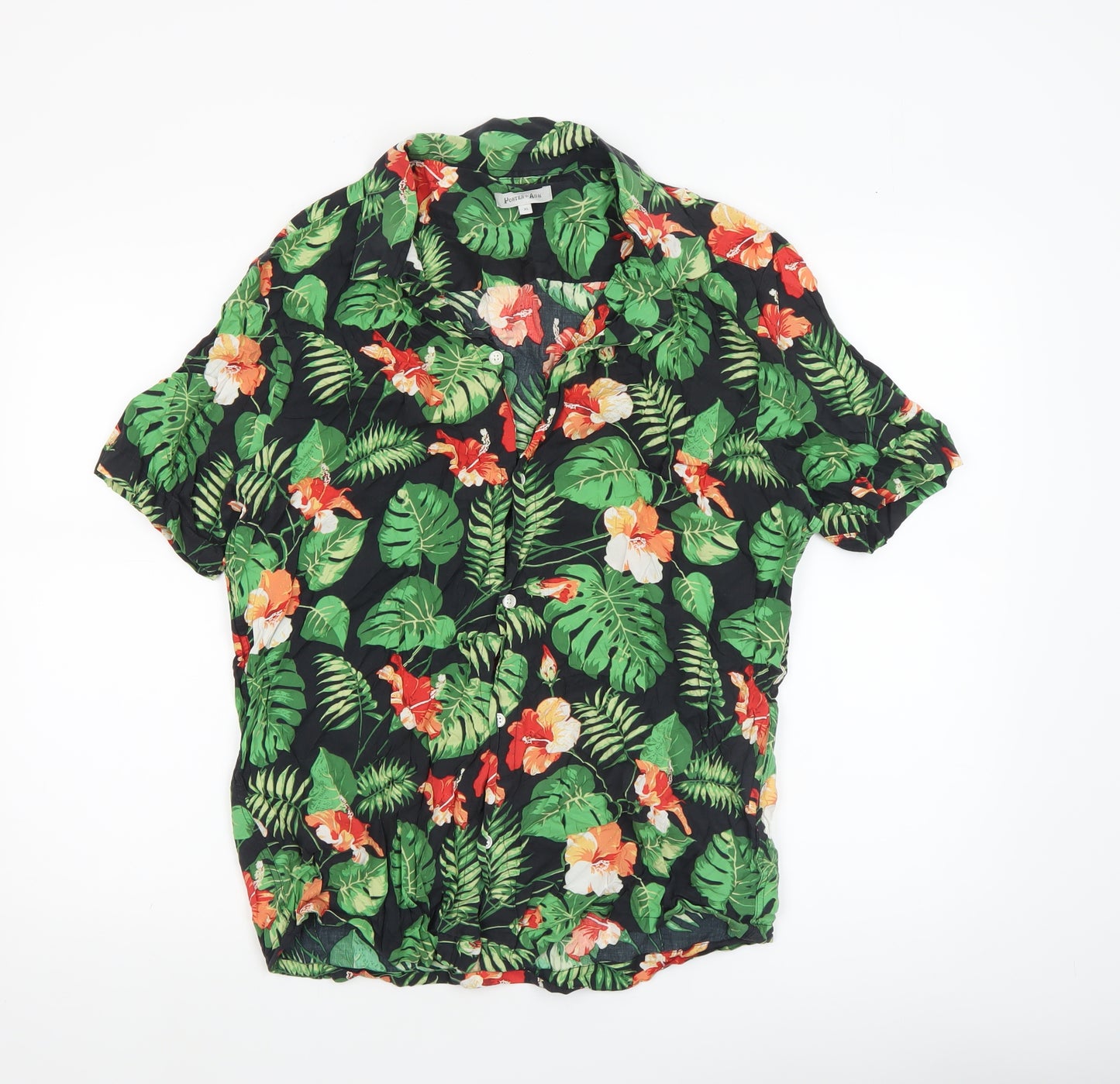 Porter + Ash Men's Multicoloured XL Hawaiian Floral Short Sleeve Shirt