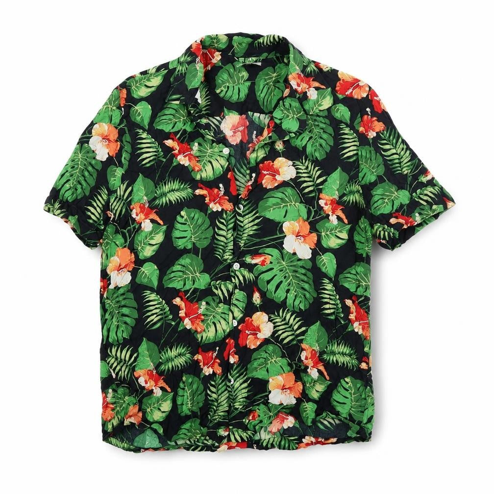 Porter + Ash Men's Multicoloured XL Hawaiian Floral Short Sleeve Shirt