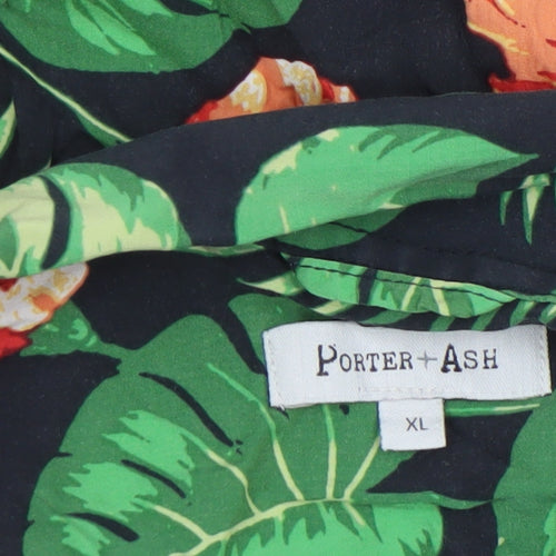 Porter + Ash Men's Multicoloured XL Hawaiian Floral Short Sleeve Shirt