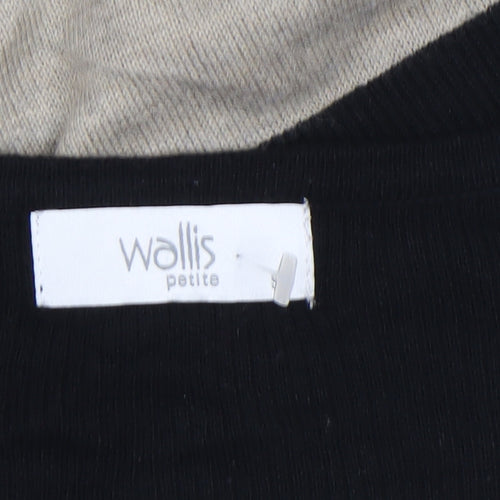 Wallis Petite Women’s Green Beige Black Colourblock A-Line Knit Dress M