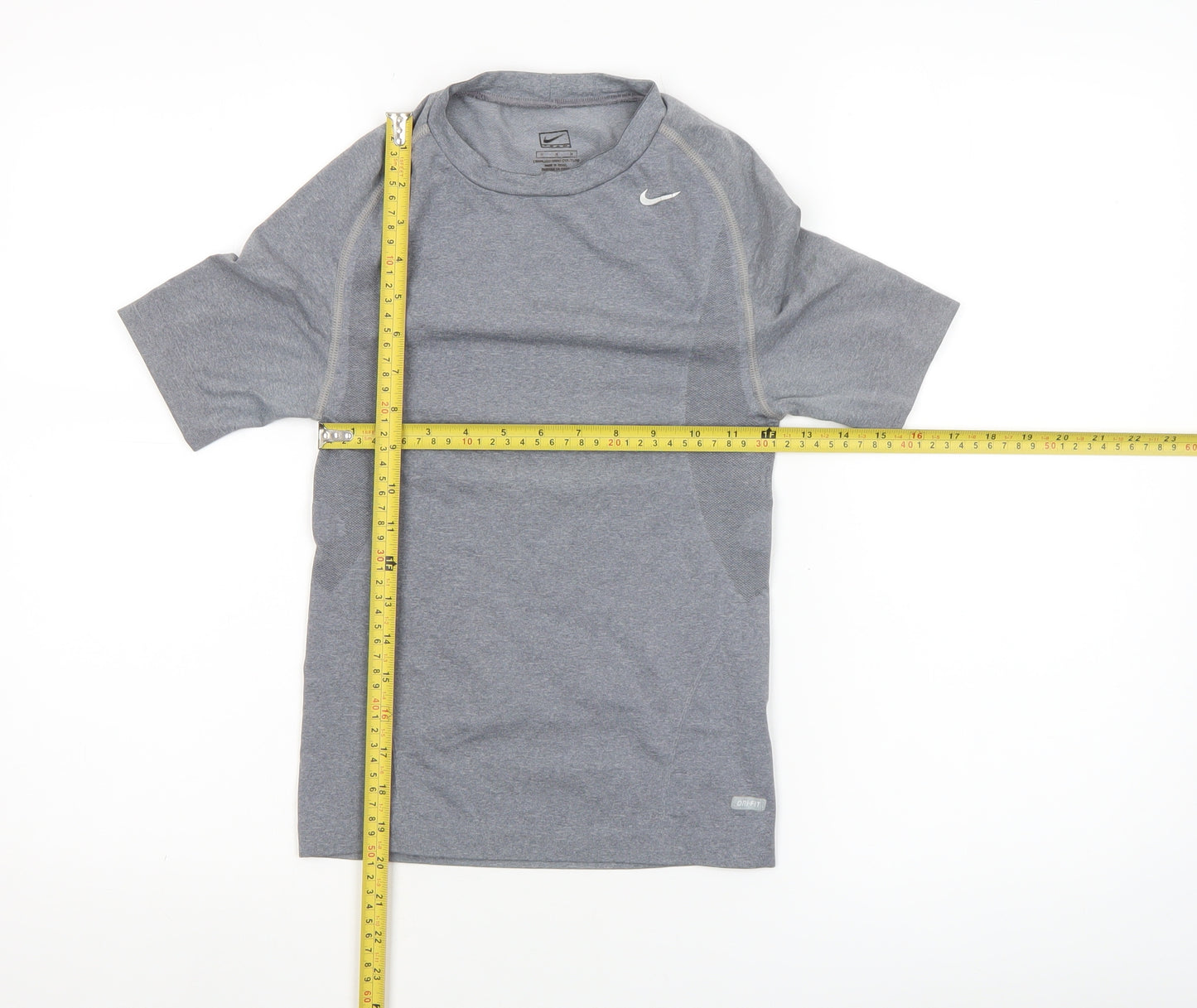 Nike Women’s Grey Seamless Dri-Fit Short Sleeve T-Shirt Size M