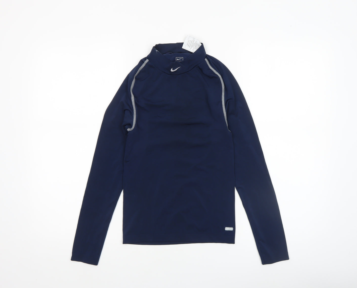 Nike Women Blue Long Sleeve Pro Compression Top M Slim Fit Athletic