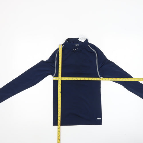Nike Women Blue Long Sleeve Pro Compression Top M Slim Fit Athletic