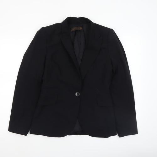 Zara Woman Black Slim Fit Single-Breasted Blazer Size 10