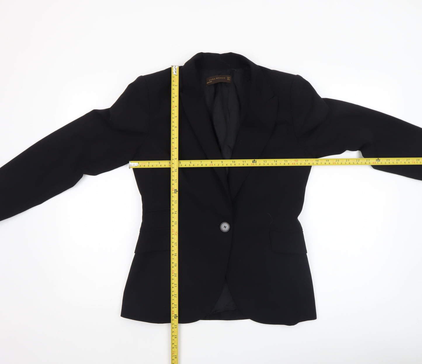 Zara Woman Black Slim Fit Single-Breasted Blazer Size 10