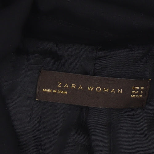 Zara Woman Black Slim Fit Single-Breasted Blazer Size 10