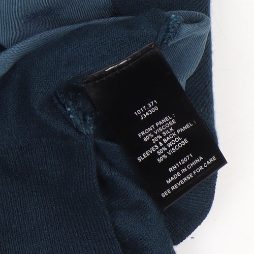 Jigsaw Women’s Blue Velvet Front Pullover Jumper Size M