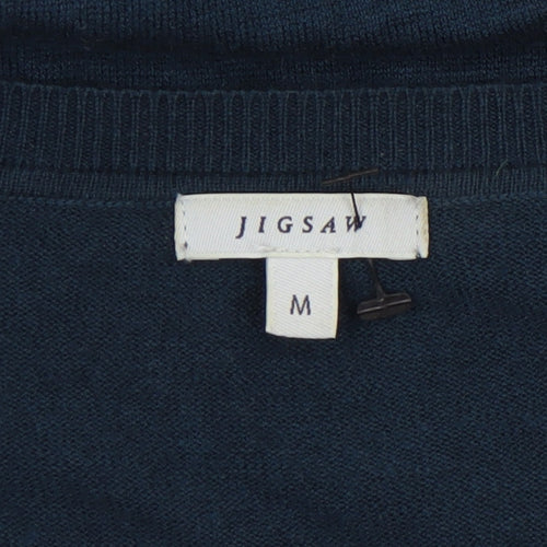 Jigsaw Women’s Blue Velvet Front Pullover Jumper Size M