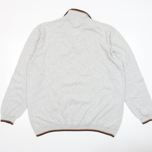 Next Men’s Grey Collared Cotton Pullover Jumper 2XL Classic Fit