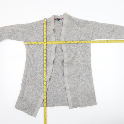 Tommy Hilfiger Women's Grey Wool Blend Open Knit Cardigan XS