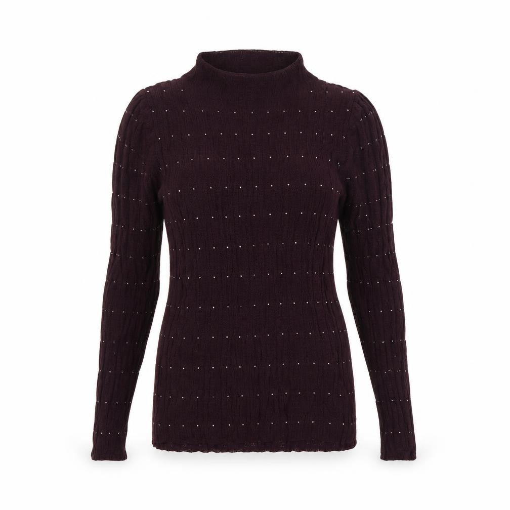 Next Women’s Brown Beaded High Neck Slim Fit Jumper Size 14