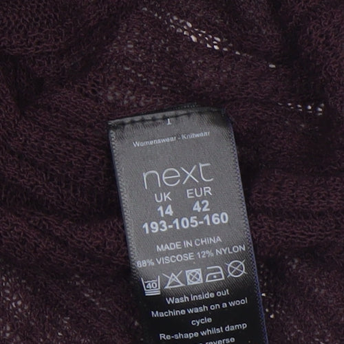 Next Women’s Brown Beaded High Neck Slim Fit Jumper Size 14