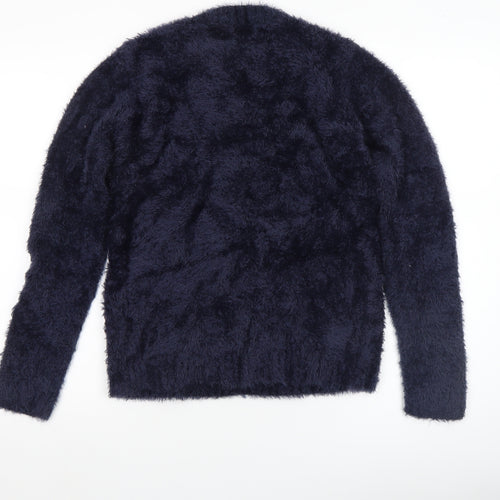 Next Women's Blue Christmas Snowman Jumper Size 8 Pullover Knit