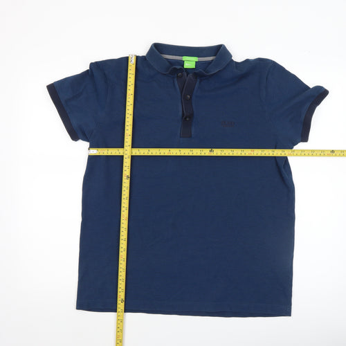 BOSS Men's Blue Regular Fit Luxury Cotton Polo Shirt XL