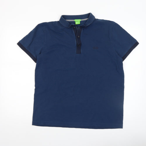 BOSS Men's Blue Regular Fit Luxury Cotton Polo Shirt XL