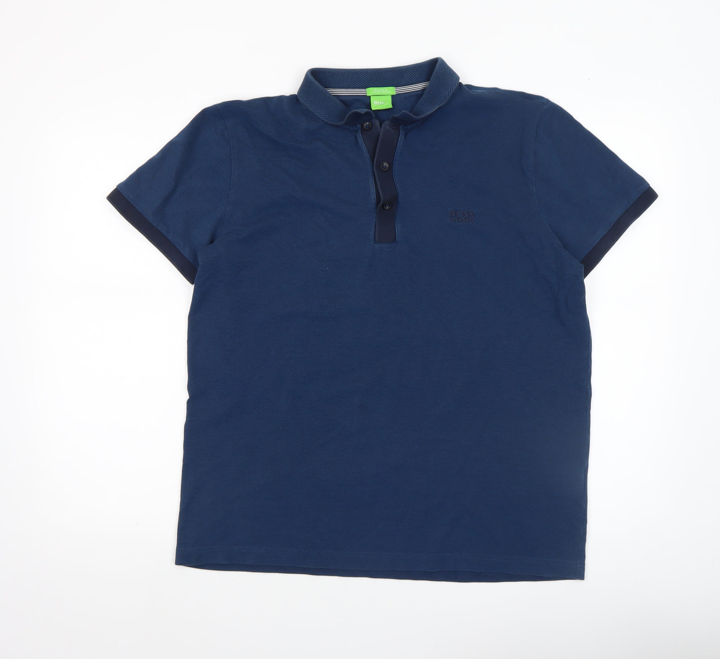 BOSS Men's Blue Regular Fit Luxury Cotton Polo Shirt XL