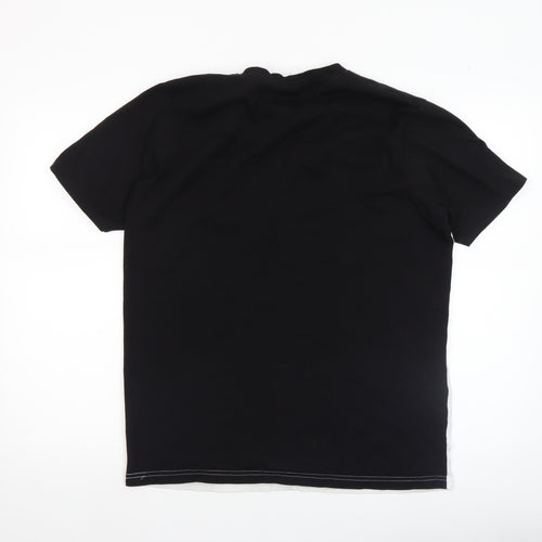 Ellesse Men's Black & White Colourblock Logo T-Shirt UK L