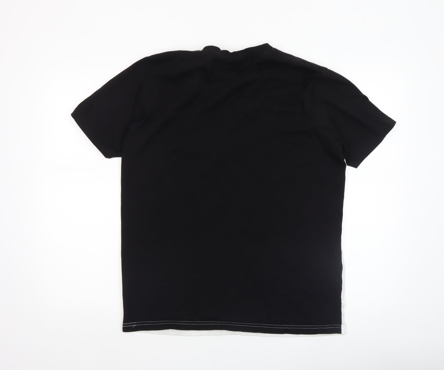 Ellesse Men's Black & White Colourblock Logo T-Shirt UK L