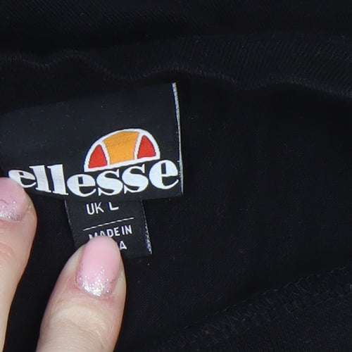 Ellesse Men's Black & White Colourblock Logo T-Shirt UK L