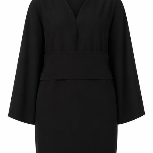 Boohoo Women’s Black Size 20 Bodycon Long Sleeve V-Neck Stretch Dress