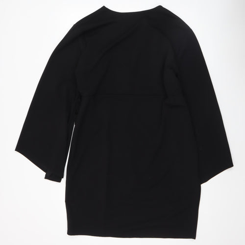 Boohoo Women’s Black Size 20 Bodycon Long Sleeve V-Neck Stretch Dress