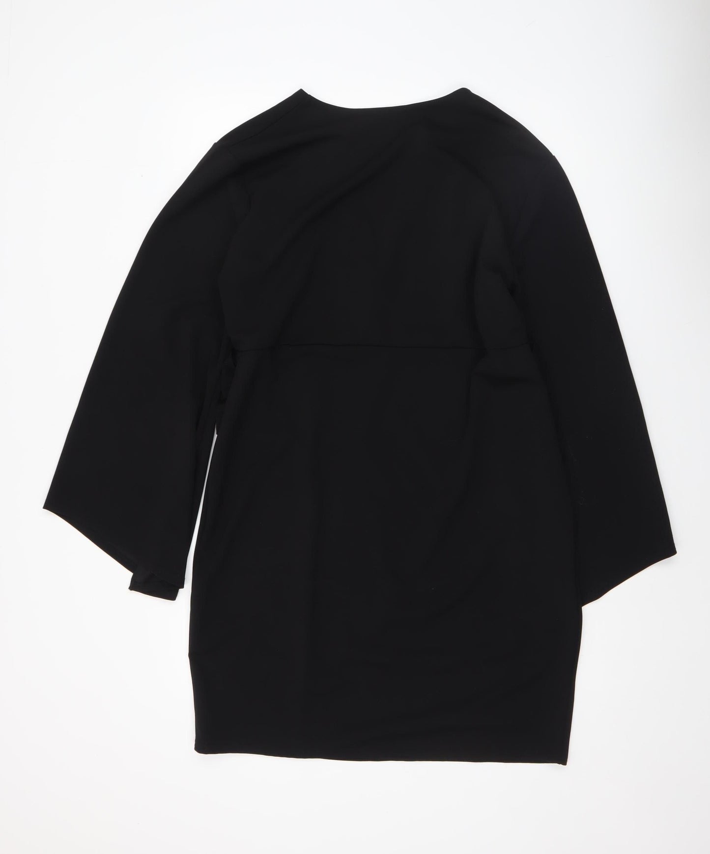 Boohoo Women’s Black Size 20 Bodycon Long Sleeve V-Neck Stretch Dress